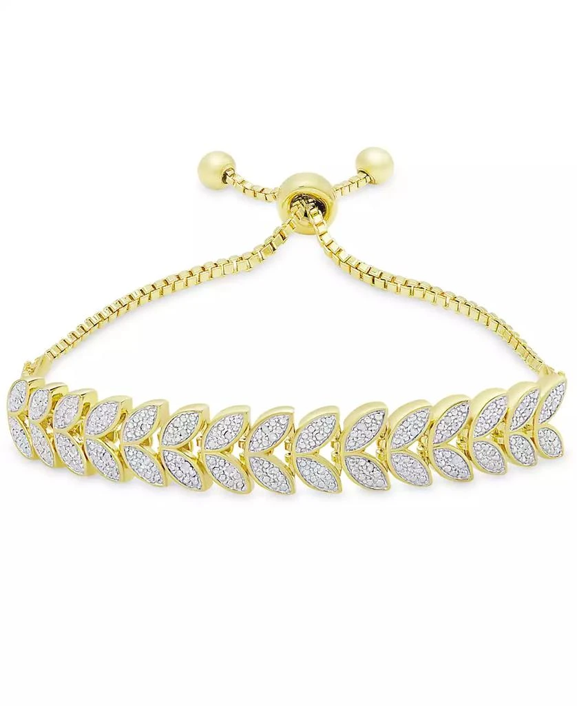 商品Macy's|Diamond Accent Leaf Bolo Adjustable Bracelet,价格¥188,第1张图片