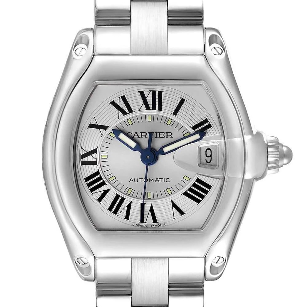 商品[二手商品] Cartier|Cartier Silver Stainless Steel Roadster W62000V3 Men's Wristwatch 38 x 43 MM,价格¥35440,第3张图片详细描述