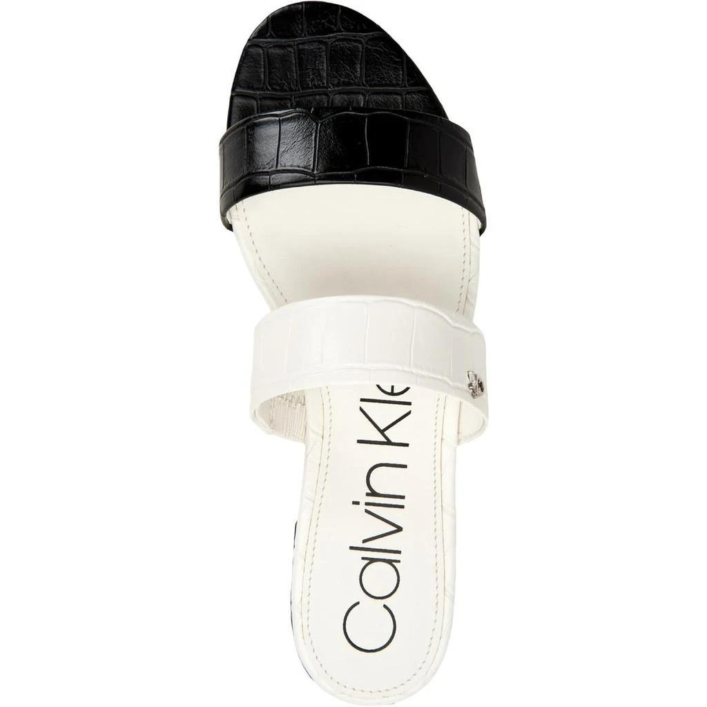 商品Calvin Klein|Calvin Klein Womens Elliana Croc Embossed Embossed Color Block Flat Sandals,价格¥130,第5张图片详细描述