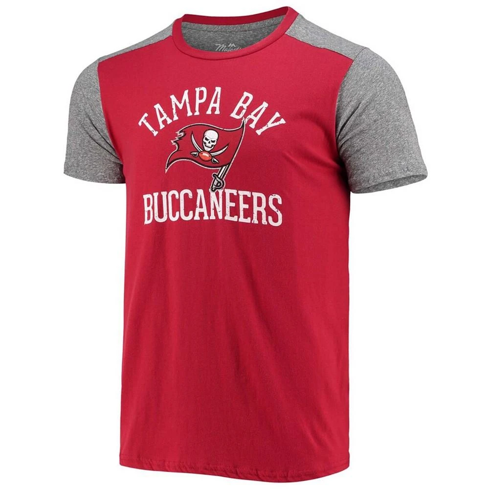 商品Majestic|Men's Red, Gray Tampa Bay Buccaneers Field Goal Slub T-shirt,价格¥268,第3张图片详细描述