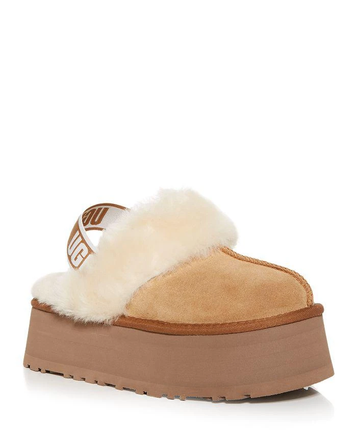 商品UGG|女式 Funkette 连毛羊皮露跟厚底拖鞋,价格¥987,第1张图片