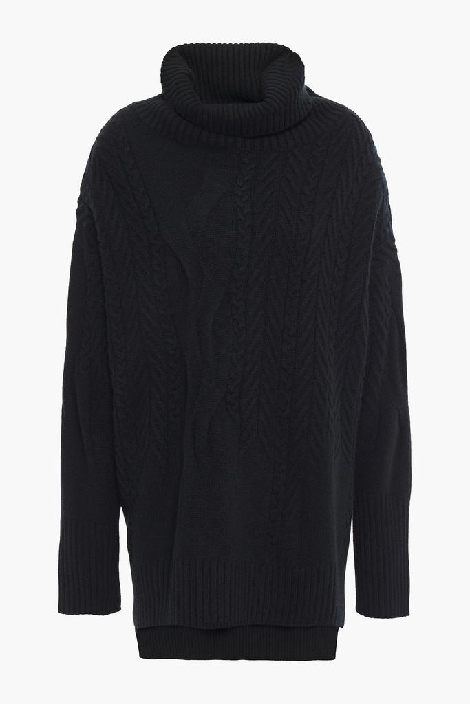 Cable-knit cashmere turtleneck sweater商品第1张图片规格展示