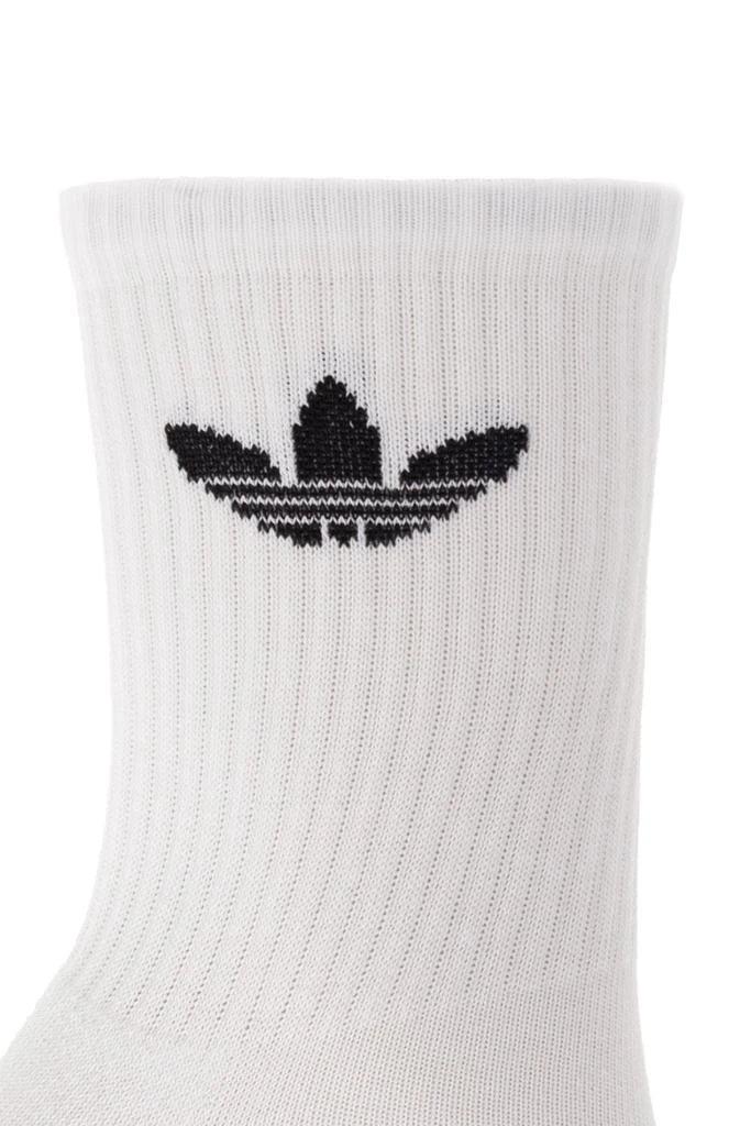 商品Adidas|Adidas Originals Cushioned Trefoil Mid-Cut Three-Pack Crew Socks,价格¥57,第3张图片详细描述