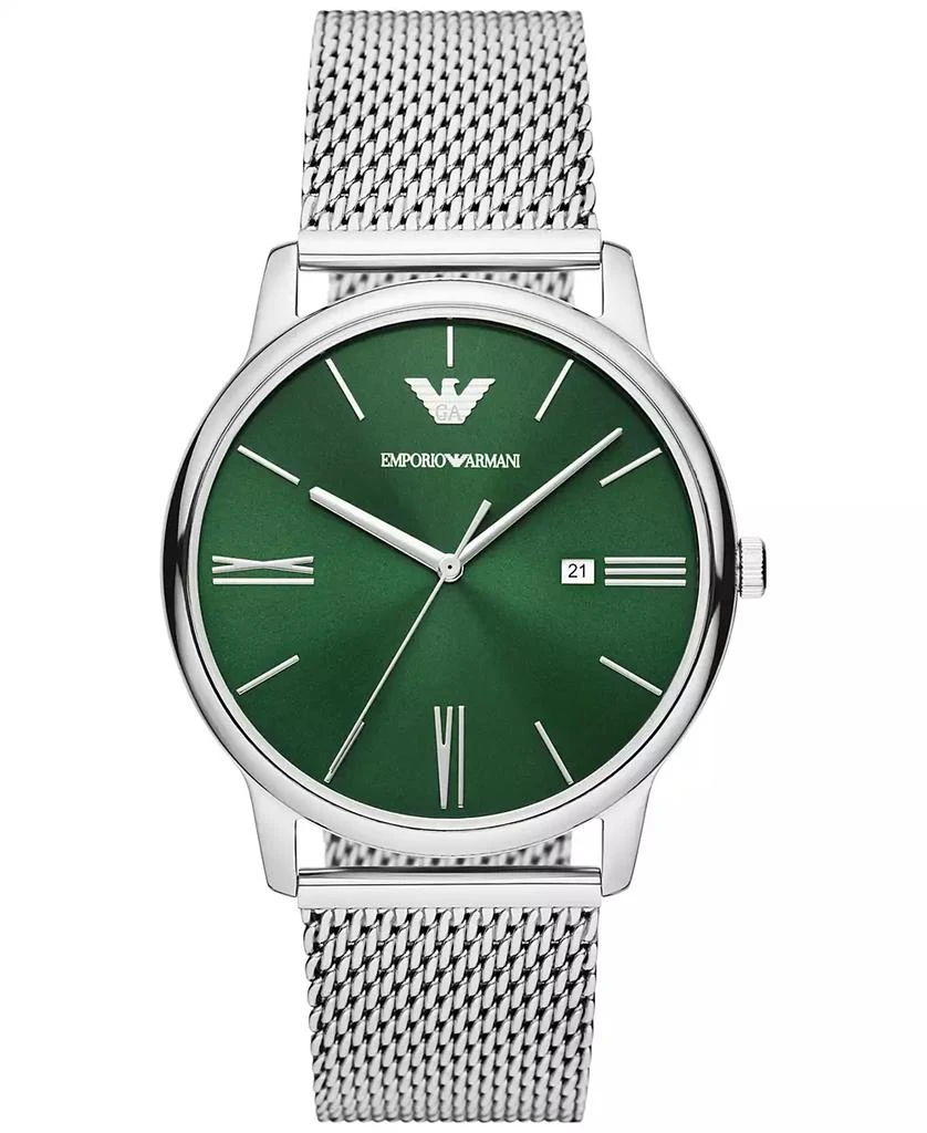 商品Emporio Armani|Men's Minimalist Stainless Steel Mesh Bracelet Watch 42mm,价格¥1135,第1张图片