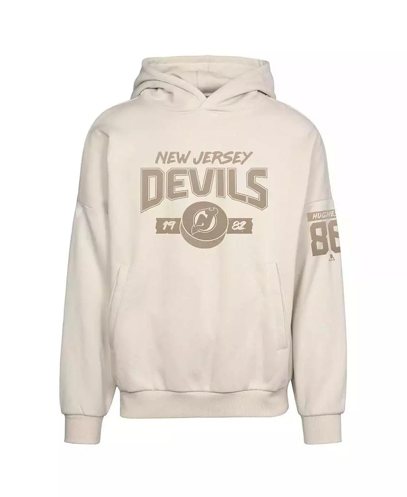 商品LevelWear|Men's Jack Hughes Khaki New Jersey Devils Oversized Contact Name Number Pullover Hoodie,价格¥876,第3张图片详细描述