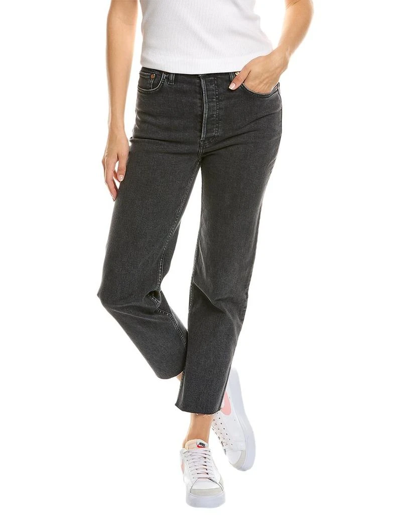 商品Re/Done|RE/DONE 70s Stoned Noir Stove Pipe Jean,价格¥326,第2张图片详细描述