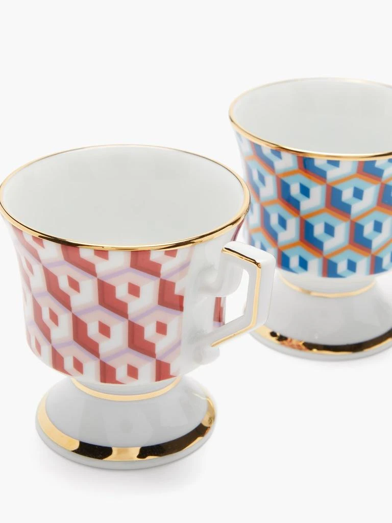 商品LA DOUBLE J|Set of four Cubi-print porcelain espresso cups,价格¥1103,第4张图片详细描述