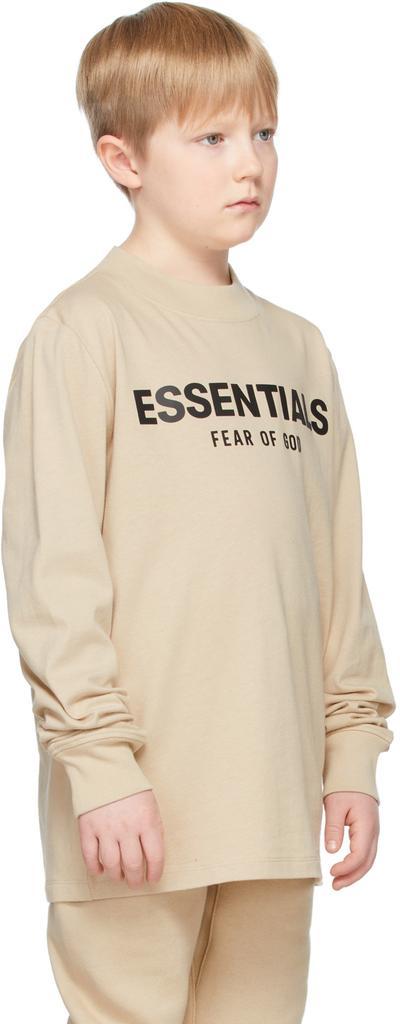 商品Essentials|SSENSE Exclusive Kids Beige Logo Long Sleeve T-Shirt,价格¥318,第5张图片详细描述