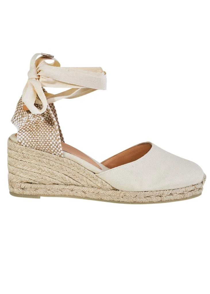 商品Castaner|Castaner Womens Carina Heeled Espadrilles With Ribbon Tie In Beige,价格¥654,第1张图片
