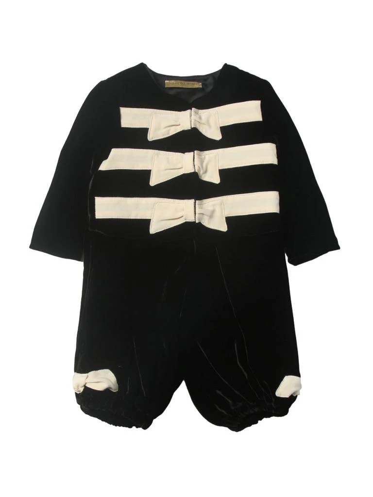 商品Stella McCartney|Kids Black Ribbon Bow Detail Jumpsuit,价格¥729,第1张图片