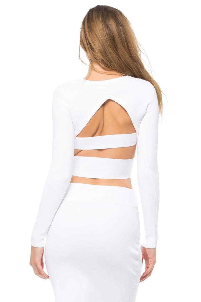 商品KENDALL & KYLIE|Compact Long Sleeve Crop Top In White,价格¥616,第2张图片详细描述