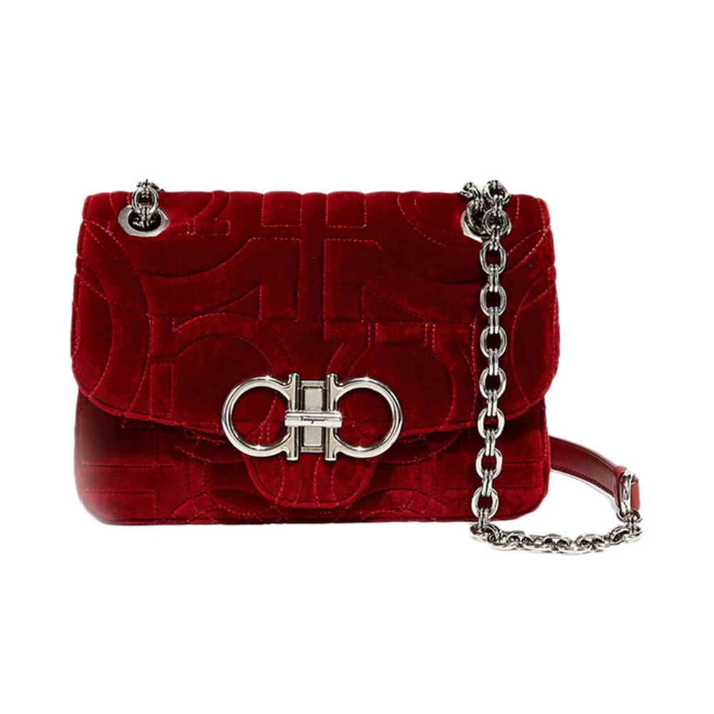 商品[国内直发] Salvatore Ferragamo|Salvatore Ferragamo 菲拉格慕 女士红色单肩包斜挎包 21-H248-695982,价格¥4117,第1张图片
