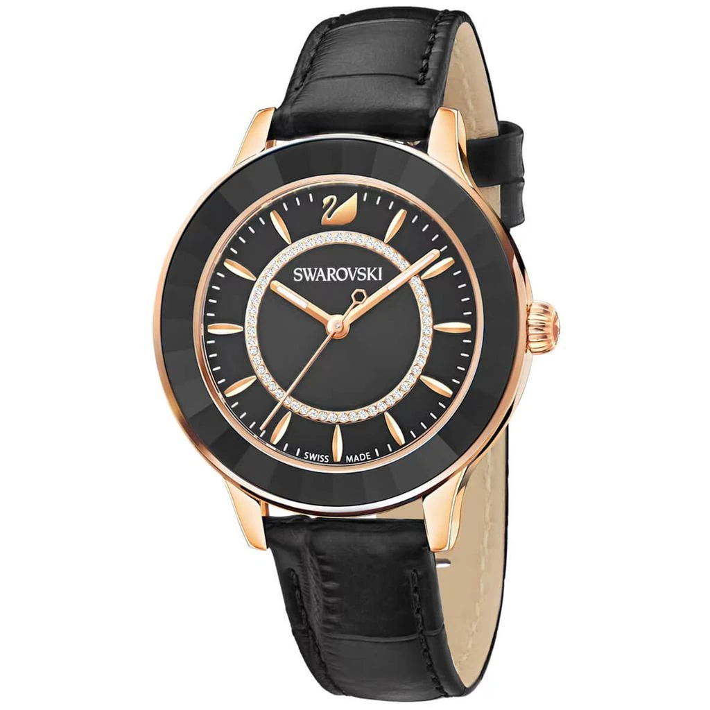 商品Swarovski|Swarovski Women's Watch - Octea Lux Rose Gold Tone Case Black Dial Strap | 5414410,价格¥1604,第1张图片