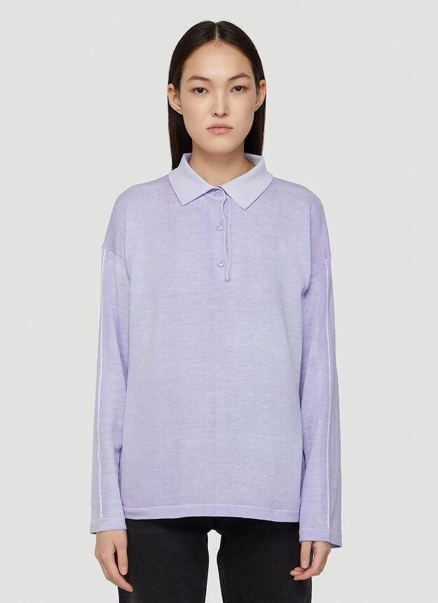 商品Acne Studios|Polo Long-Sleeved Shirt in Purple,价格¥1123,第1张图片