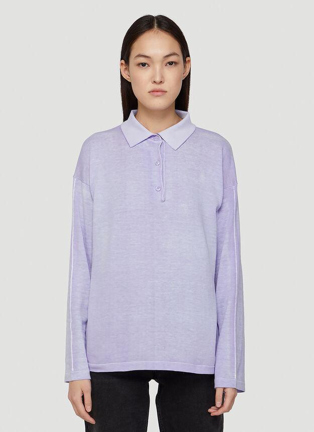 商品Acne Studios|Polo Long-Sleeved Shirt in Purple,价格¥901,第1张图片