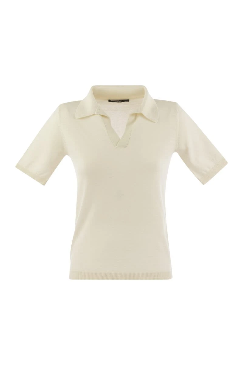 商品Weekend Max Mara|RONCOLO - Polo shirt in silk and cotton yarn 2425366091600 001 001,价格¥942,第1张图片