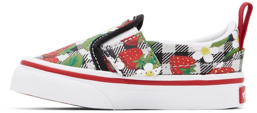 Baby Multicolor Strawberry Gingham Slip-On V Sneakers商品第3张图片规格展示