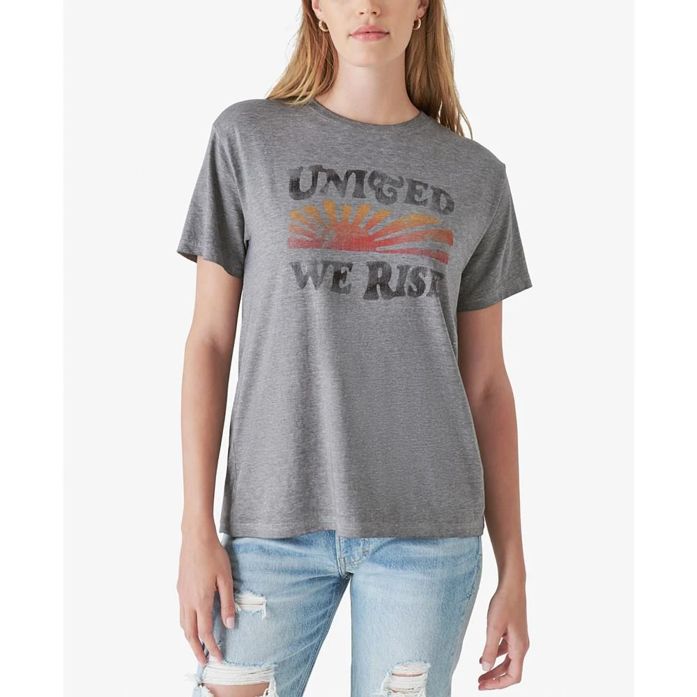 商品Lucky Brand|United We Rise Boyfriend T-Shirt,价格¥83,第1张图片