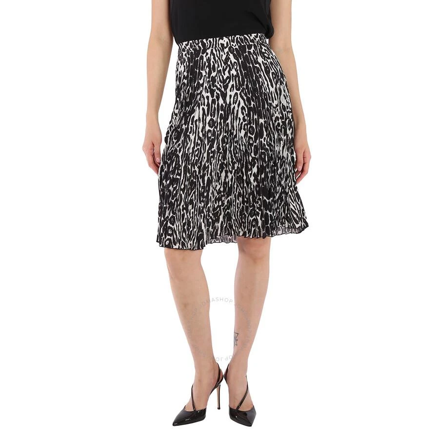 商品Burberry|Monochrome Leopard Print Fluid Pleated Skirt,价格¥1073,第1张图片