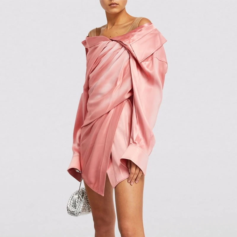 ALEXANDER WANG 女士玫瑰粉垂褶紧身胸衣连衣裙 1WC3216386-691 商品