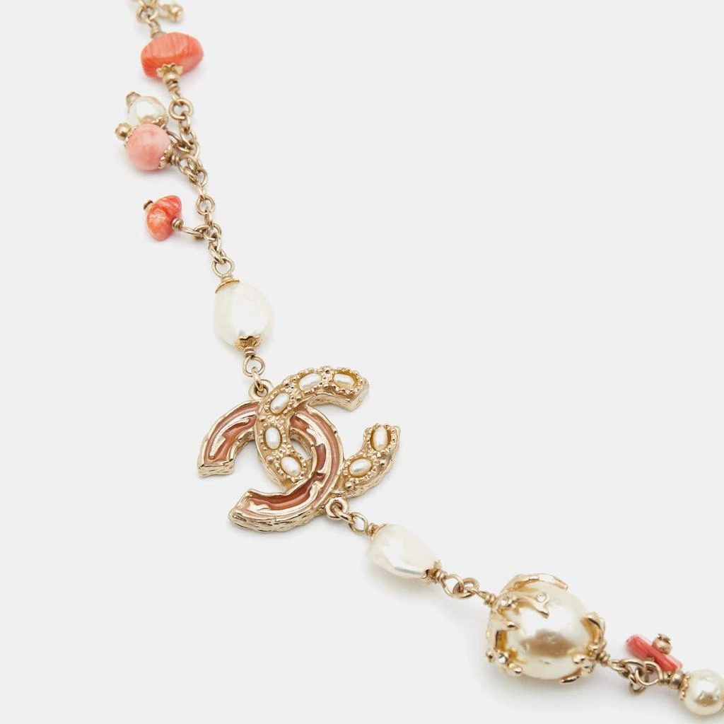 商品[二手商品] Chanel|Chanel Gold Tone Faux Pearl Chain Necklace,价格¥5045,第3张图片详细描述