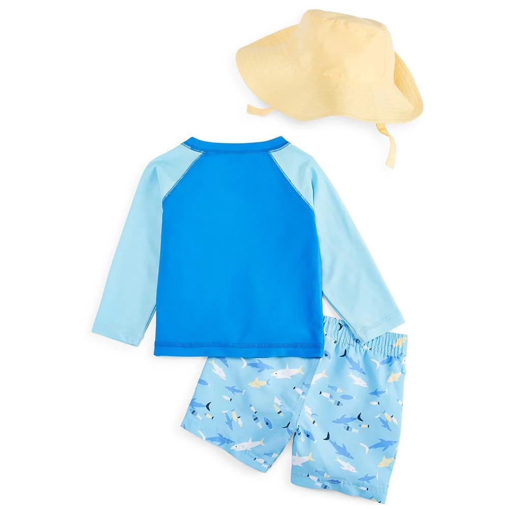 商品First Impressions|Baby Boys Fish Swim Set UPF 50 with Hat, Created for Macy's,价格¥157,第2张图片详细描述