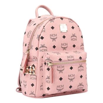 商品[国内直发] MCM|MCM STARK 系列 女士 浅粉色 侧钉小号双肩背包 MMK7AVE37PZ001,价格¥4117,第3张图片详细描述