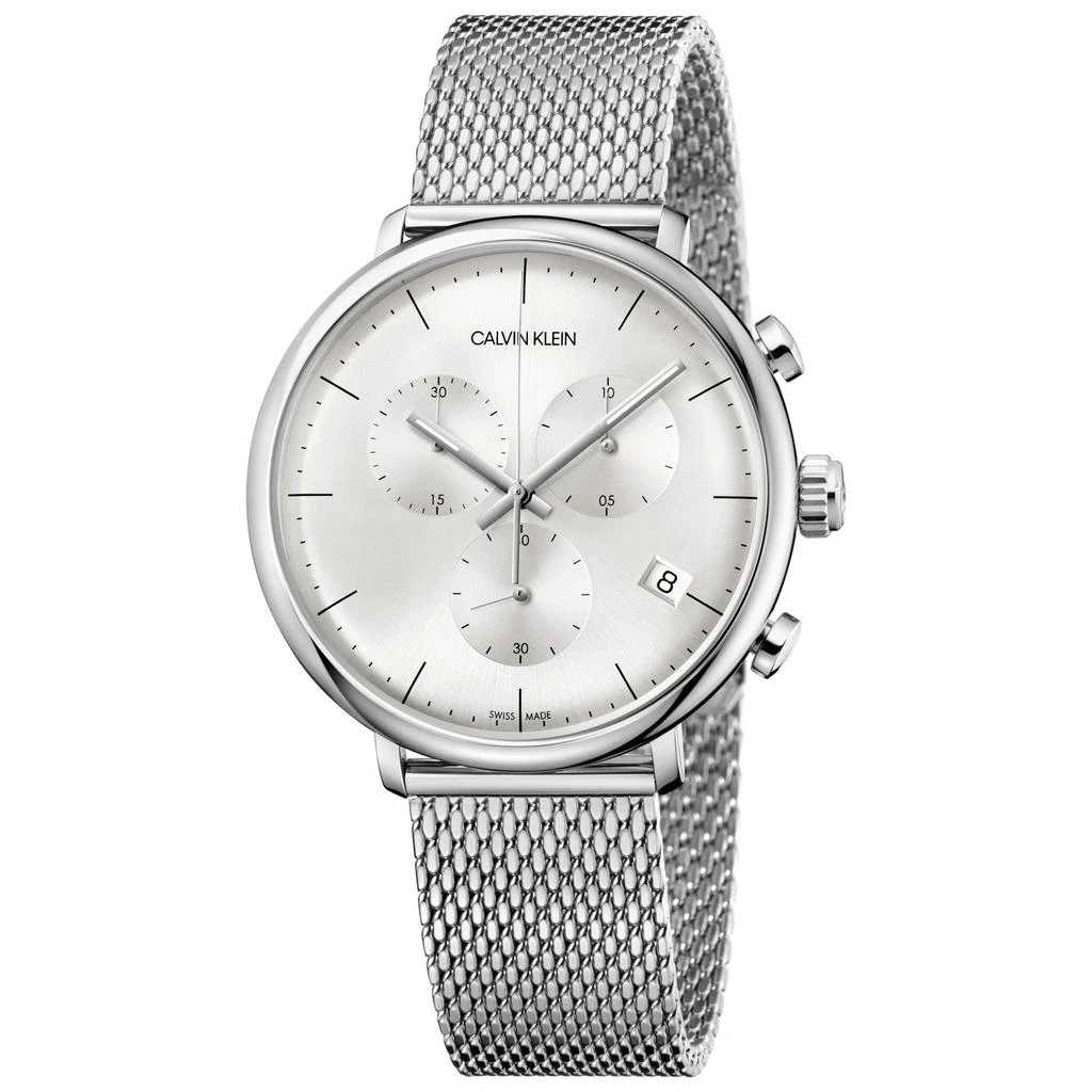 商品Calvin Klein|Calvin Klein Men's K8M27126 High Noon 43mm Silver Dial Steel Mesh Watch,价格¥514,第1张图片