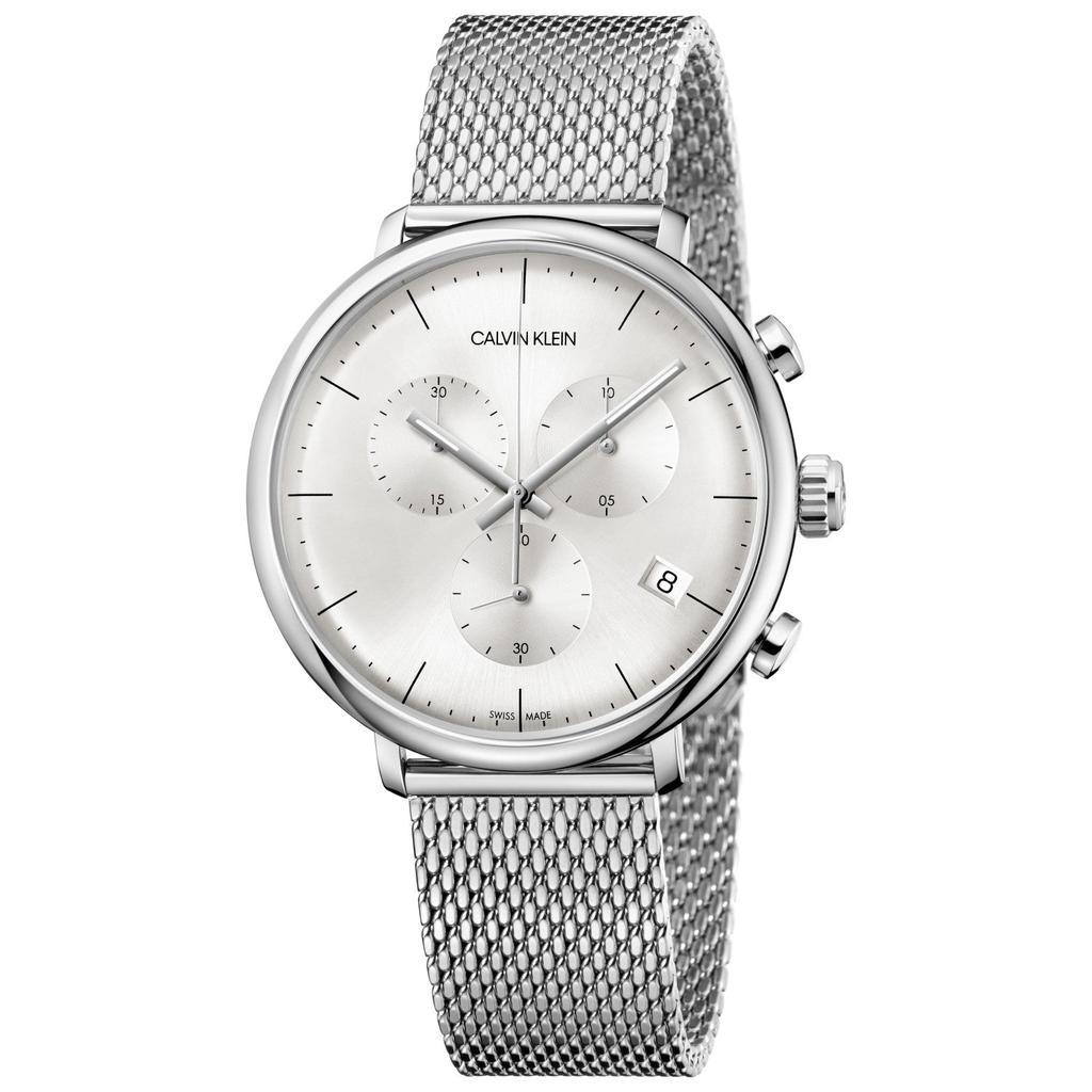 商品Calvin Klein|Calvin Klein Men's K8M27126 High Noon 43mm Silver Dial Steel Mesh Watch,价格¥685,第1张图片