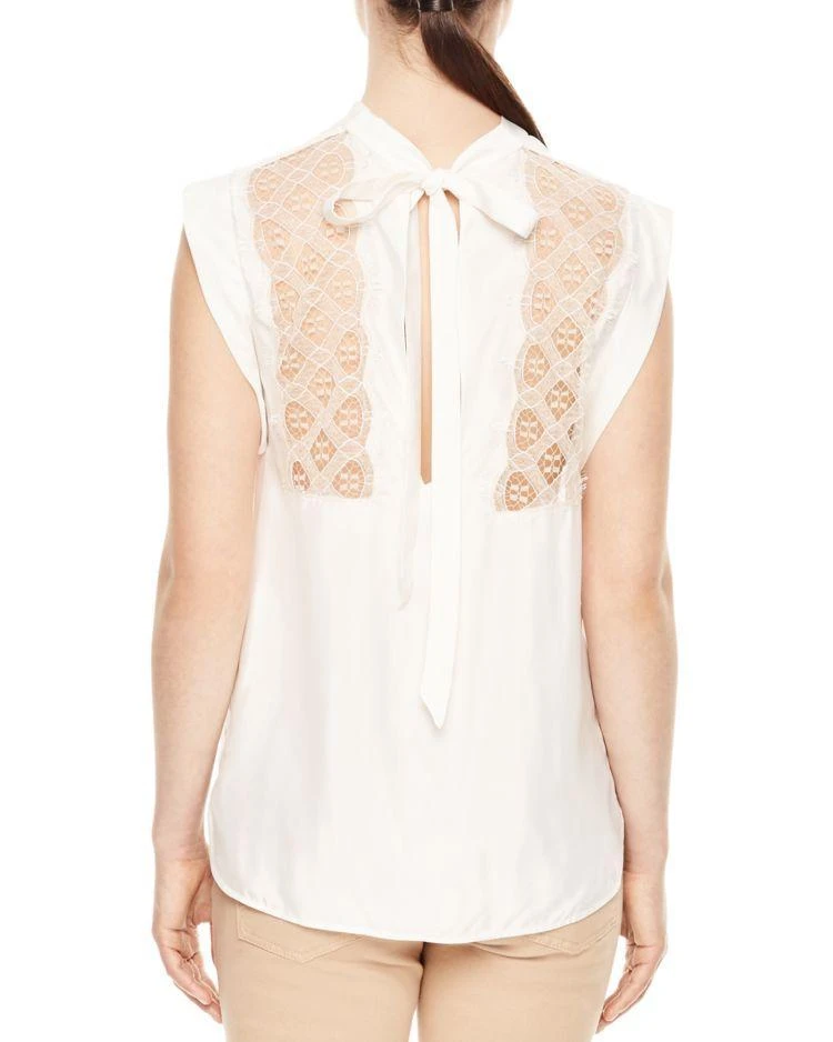 商品Sandro|Sandro Vally Lace-Inset Top,价格¥1104,第2张图片详细描述