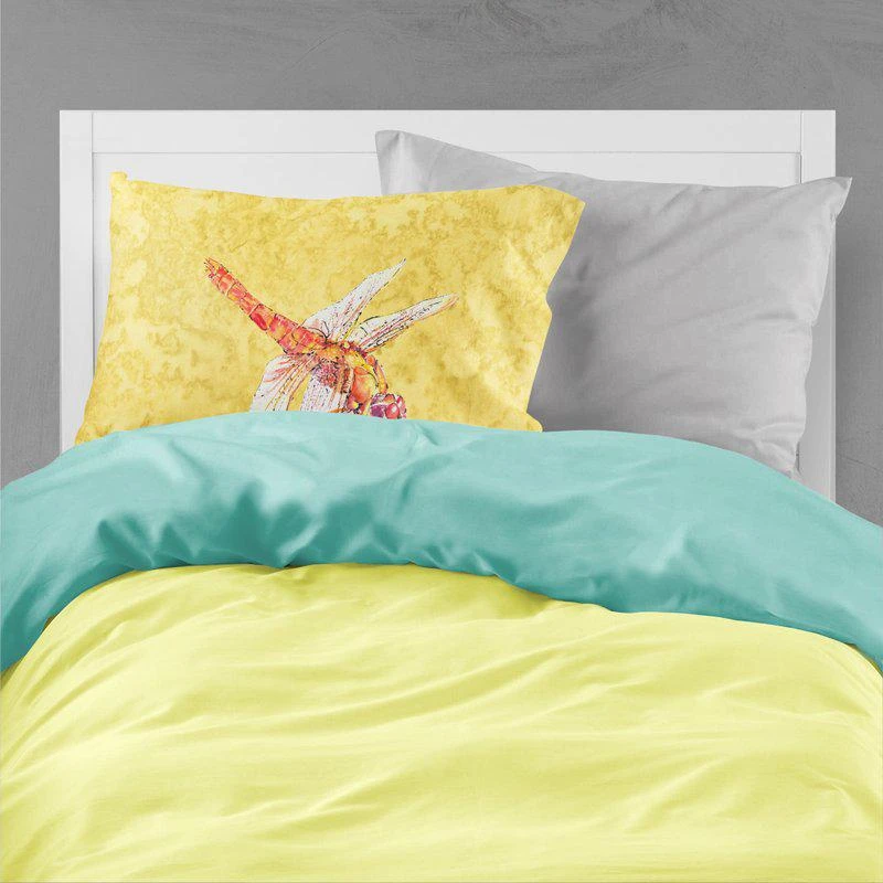 商品Caroline's Treasures|Dragonfly on Yellow Fabric Standard Pillowcase STANDARD,价格¥173,第2张图片详细描述