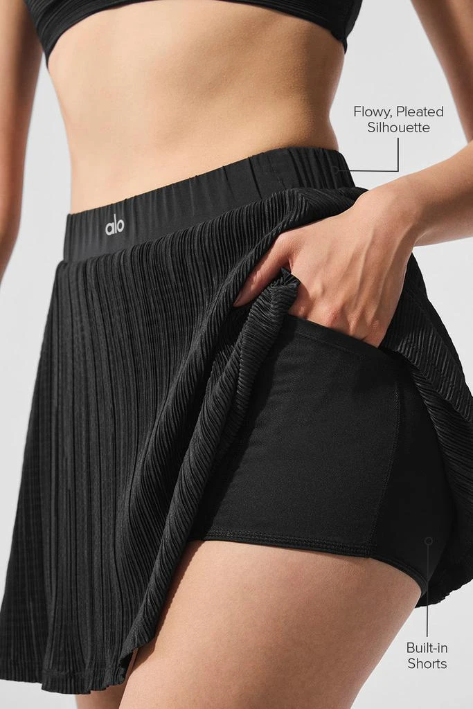 商品Alo|Micro Plisse Tennis Skirt - Black,价格¥518,第2张图片详细描述