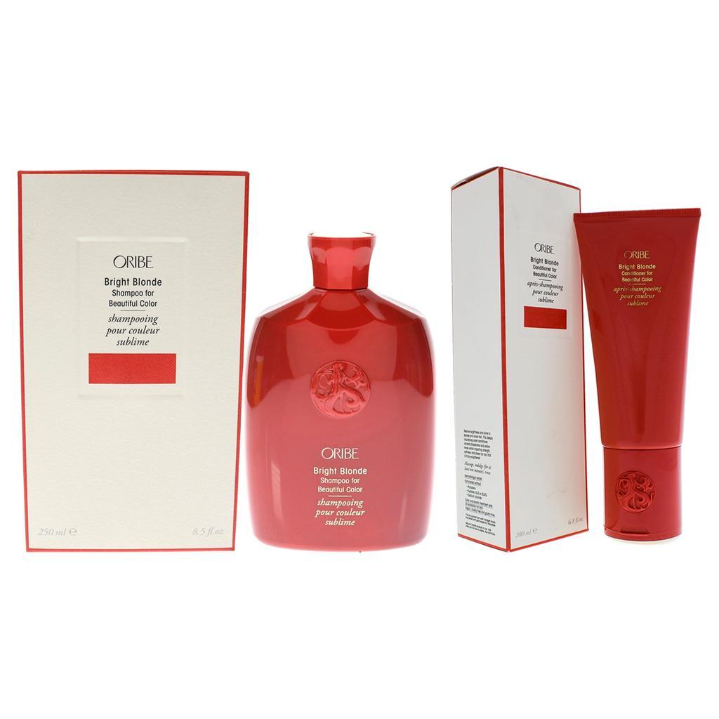 商品Oribe|Bright Blonde Shampoo and Conditioner for Beautiful Color Kit by Oribe for Unisex - 2 Pc Kit 8.5oz Shampoo, 6.8oz Conditioner,价格¥700,第1张图片