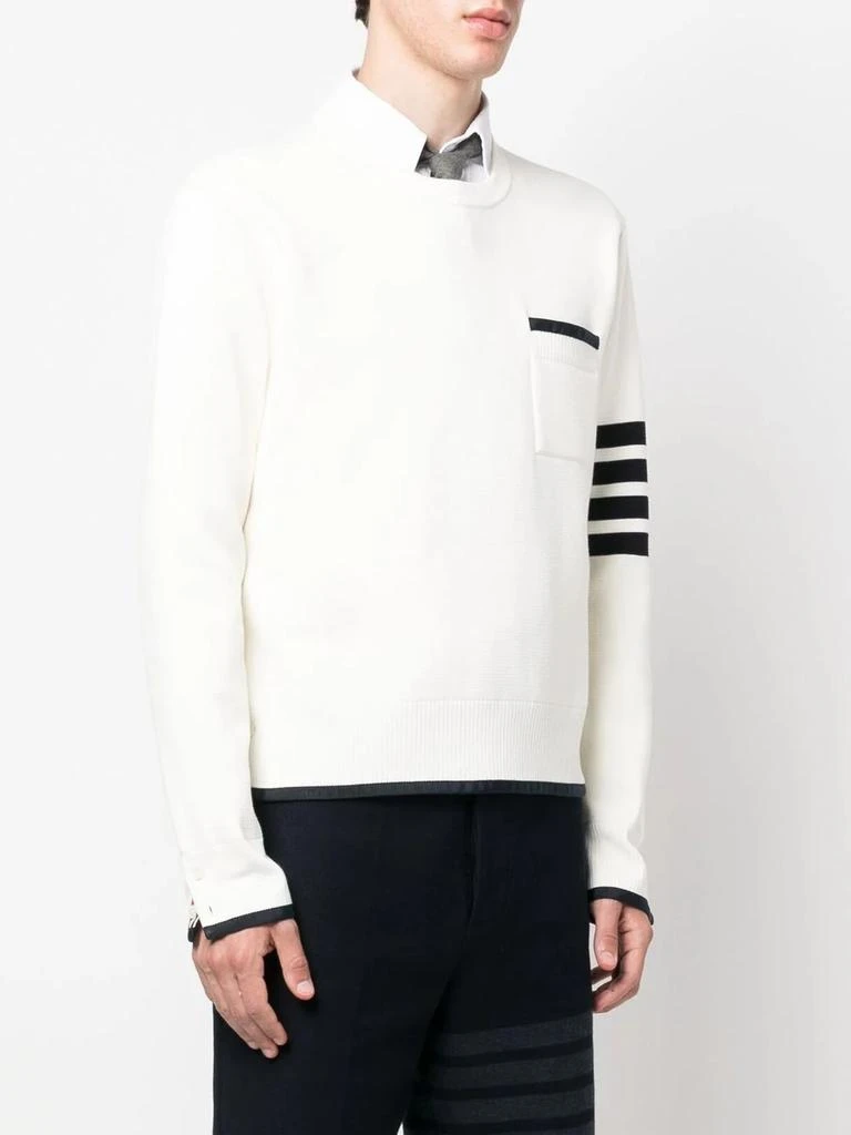 商品Thom Browne|THOM BROWNE MEN 4 BAR STRIPE FRONT POCKET CREWNECK PULLOVER,价格¥5134,第1张图片