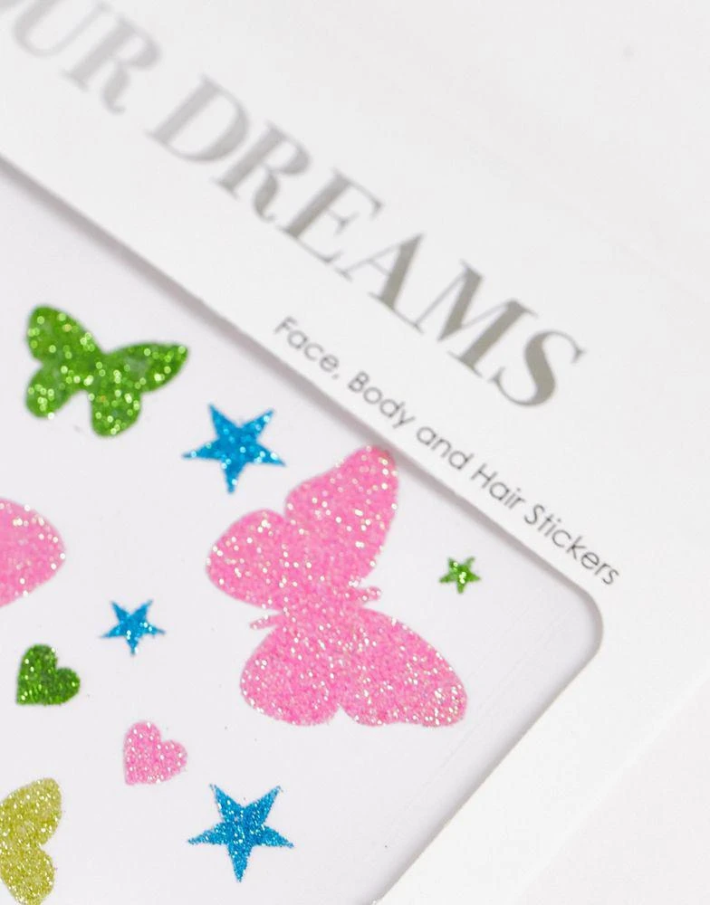商品In Your Dreams|In Your Dreams Pastel Azure Butterfly Shape Face & Hair Stickers,价格¥64,第3张图片详细描述