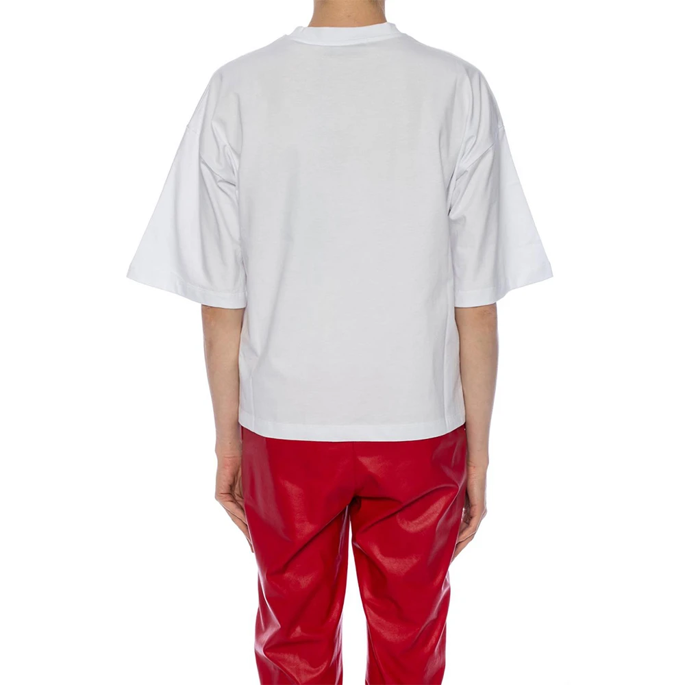MSGM 女士白色棉质字母LOGO红色图案印花圆领短袖T恤 MDM164-298-01 商品