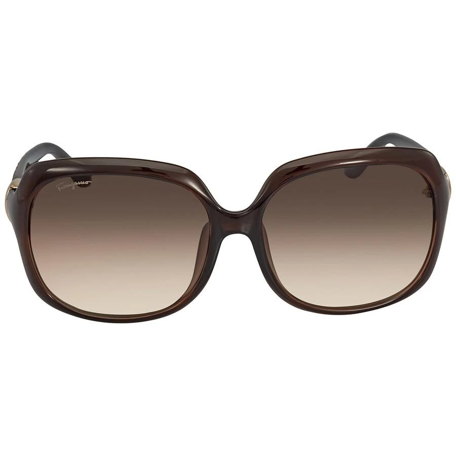 商品Salvatore Ferragamo|女士 棕色渐变长方形太阳镜 SF739SA 210 59,价格¥586,第1张图片