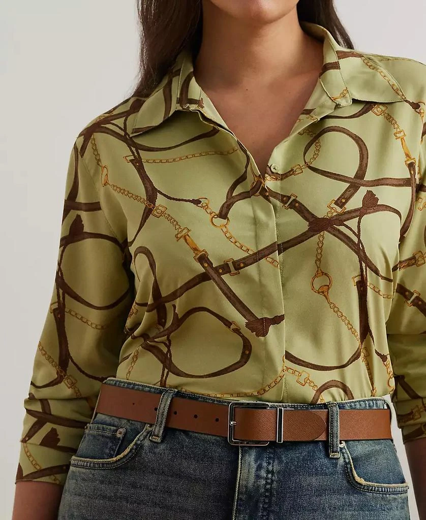 商品Ralph Lauren|Plus Size Classic-Fit Belting-Print Crepe Shirt,价格¥933,第3张图片详细描述