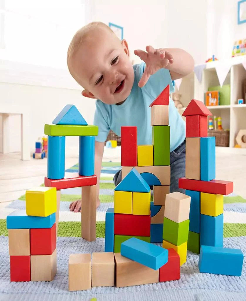 商品Hape|Maple Wood Kids Building 50 Blocks,价格¥169,第4张图片详细描述