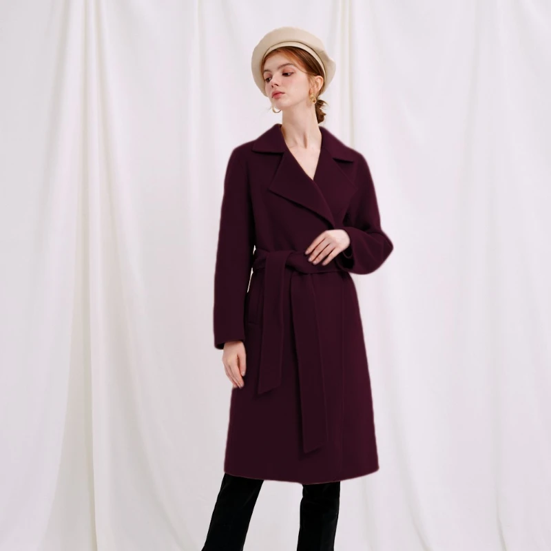 商品[国内直发] Petite Studio NYC|Denver Coat - Plum | Denver羊毛大衣 - 紫红色,价格¥2219,第1张图片