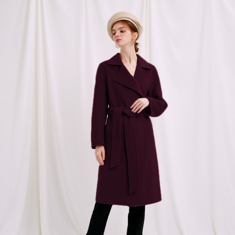 商品[国内直发] Petite Studio NYC|Denver Coat - Plum | Denver羊毛大衣 - 紫红色,价格¥1180,第1张图片