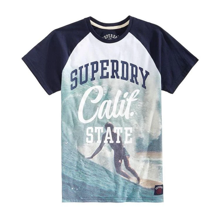 商品Superdry|Men's Calif. State Graphic-Print Raglan-Sleeve T-Shirt,价格¥135,第2张图片详细描述