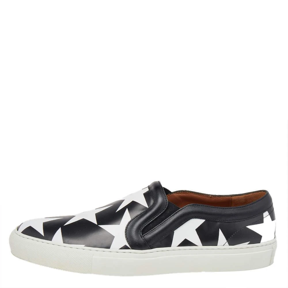 商品Givenchy|Givenchy Black/White Leather Skate Star Print Slip On Sneakers Size 41,价格¥1276,第2张图片详细描述