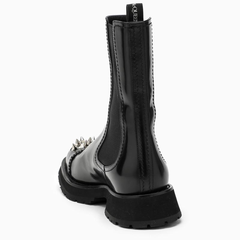 Black Punk Stud ankle boots商品第4张图片规格展示