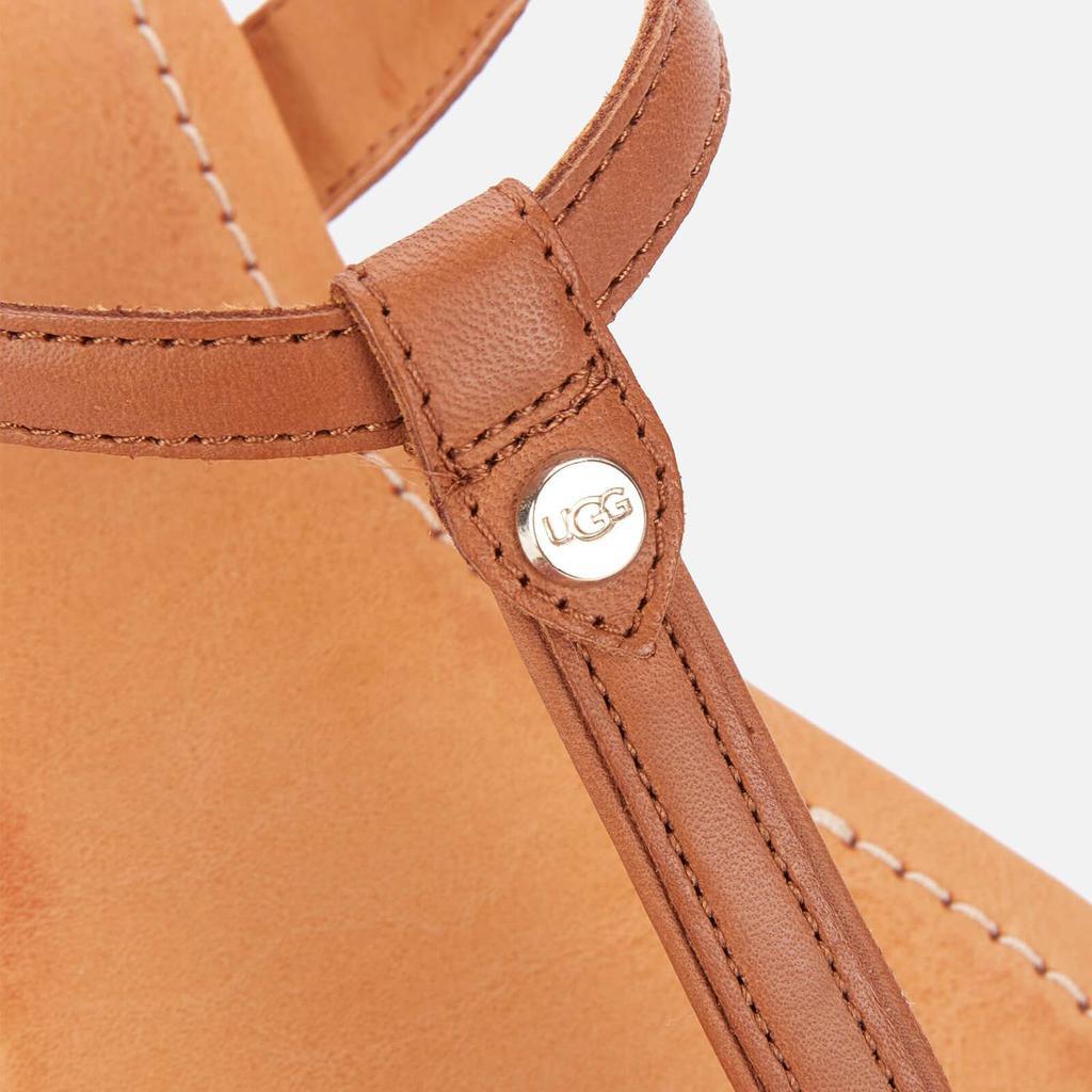 商品UGG|UGG Women's Madeena Leather Toe Post Sandals - Tan,价格¥503,第6张图片详细描述