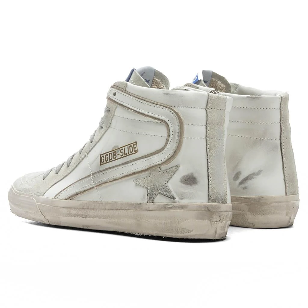 商品Golden Goose|Slide Leather Sneakers - White/Ice,价格¥4526,第3张图片详细描述