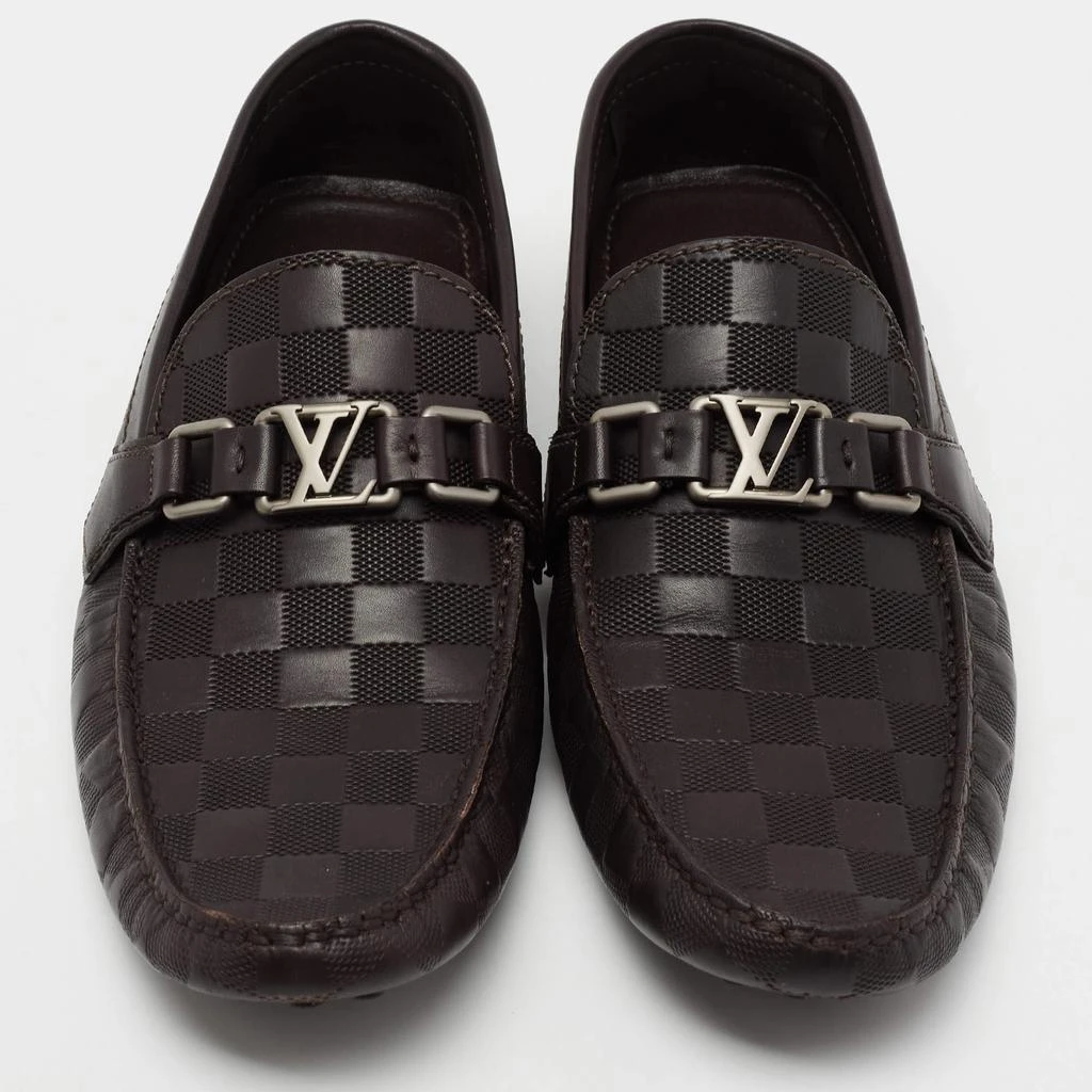 商品[二手商品] Louis Vuitton|Louis Vuitton Brown Damier Embossed Leather Hockenheim Slip On Loafers Size 43,价格¥4688,第3张图片详细描述