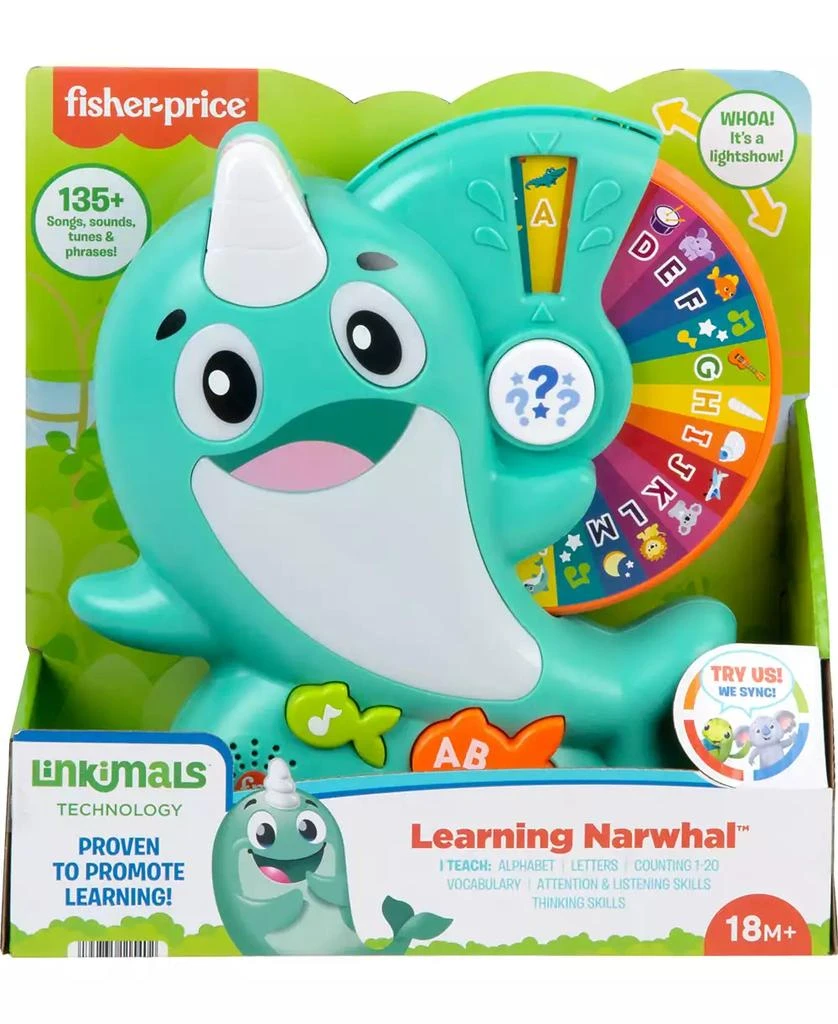 商品Fisher Price|Linkimals Narwhal Interactive Electronic Learning Toy,价格¥163,第3张图片详细描述