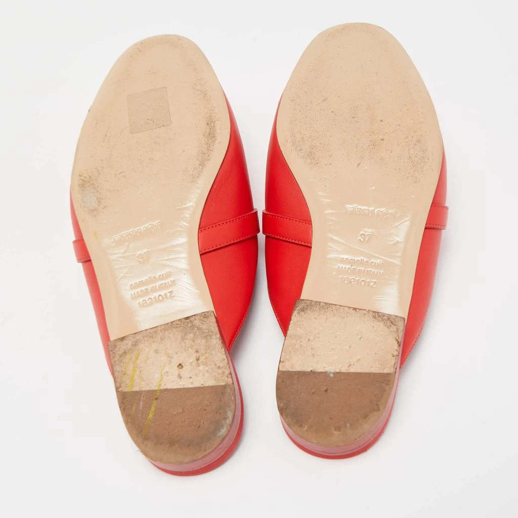 Hermes Red Leather Oz Flat Mules Size 37 商品