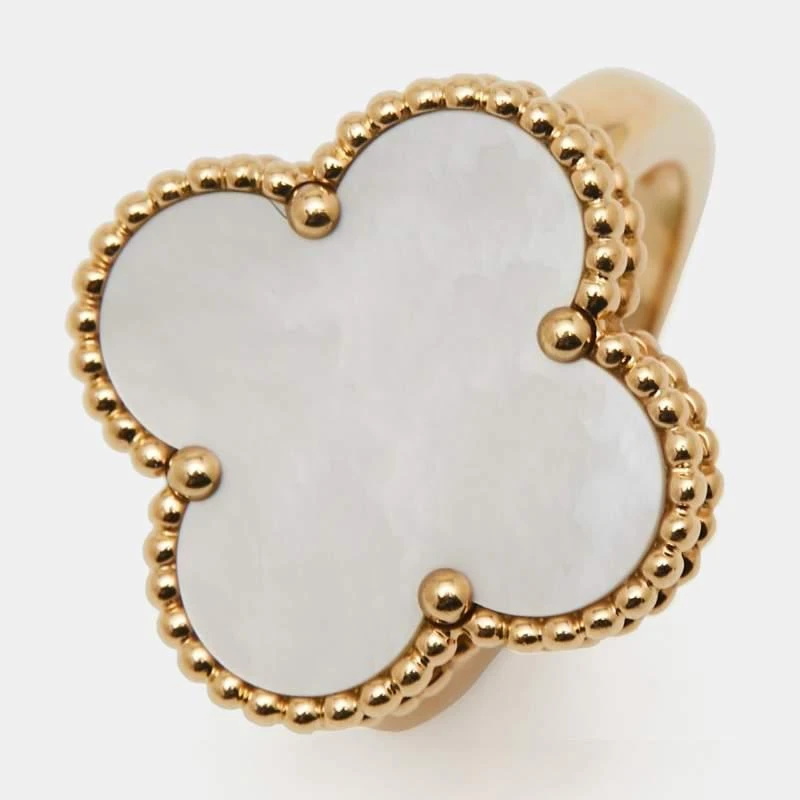商品[二手商品] Van Cleef & Arpels|Van Cleef & Arpels Magic Alhambra Mother Of Pearl 18K Yellow Gold Ring Size 53,价格¥17807,第3张图片详细描述